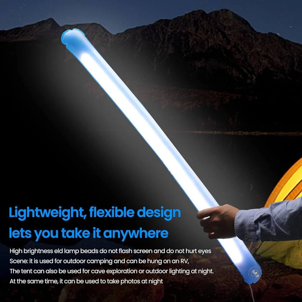 Foldable Inflatable LED Camping Light with Magnetic Base & Storage Pouch