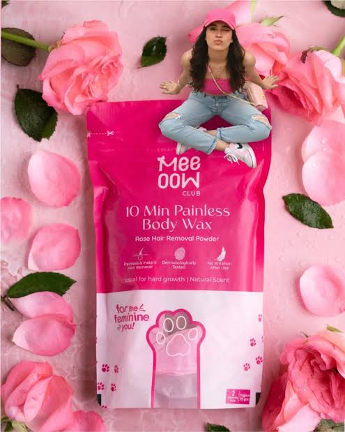 Meeoow Club 10 Min Painless Body Wax Orange Hair Removal Powder for Women
