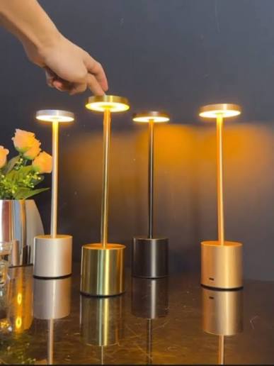 USB Rechargeable LED Night Light Desk Lamp 3 Color Touch Sensor Metal Table Lamp