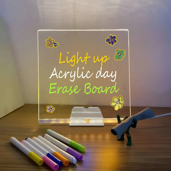 LED Light-up Acrylic Dry Erase Board with Markers