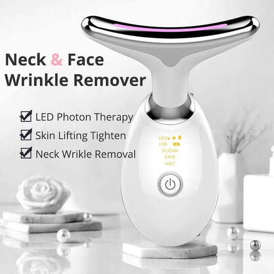 Neck Lifting And Tightening Massager EMS Microcurrent Face And Neck Device With LED Light