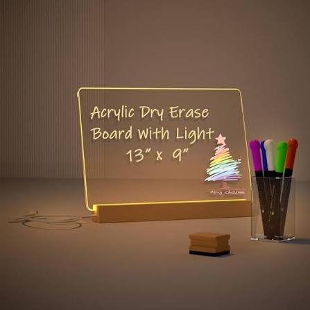 LED Light-up Acrylic Dry Erase Board with Markers