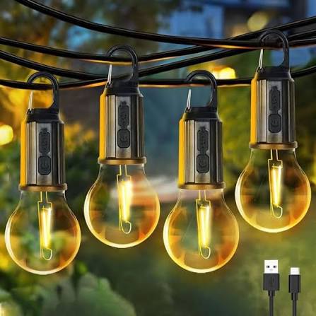 Rechargeable Portable LED Camping Lantern, Tent Lamp with Clip Hook